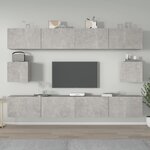 vidaXL Ensemble de meubles TV 6 Pièces Gris béton Bois d'ingénierie