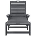 vidaXL Chaise Longue Gris Clair 53x162x98.5 cm HDPE
