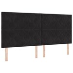 vidaXL Tête de lit en velours noir avec design en blocs de diamant - 200 cm