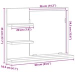 vidaXL Miroir de salle de bain chêne noir 60x10 5x45cm bois ingénierie