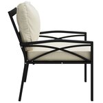 vidaXL Chaise de jardin avec coussins sable 68x76x79 cm acier