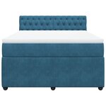vidaXL Sommier à lattes de lit et matelas bleu 160x200 cm velours