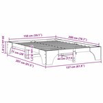 vidaXL Cadre de lit Pin massif 150 x 200 cm Bois massif en pin