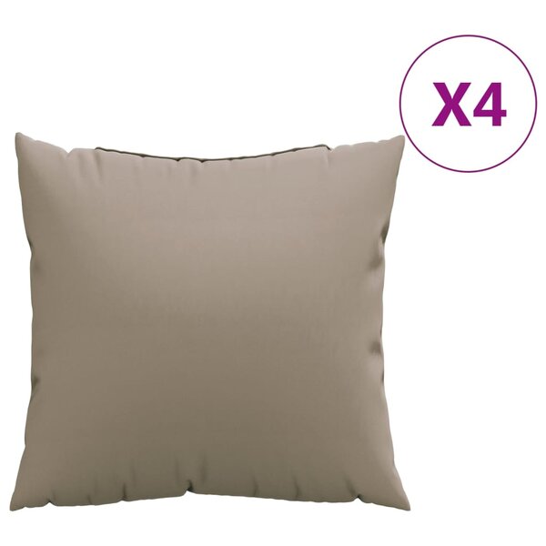 vidaXL Coussins de canapé lot de 4 taupe 50x50 cm tissu