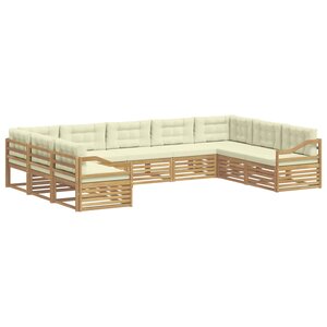 vidaXL Ensemble de canapés d'extérieur 9 pc Blanc et crème