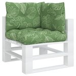 vidaXL Coussins de palette lot de 3 motif de feuilles tissu Oxford