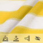 vidaXL Voile d'ombre 2 5 x 4 5 m HDPE Rectangulaire Jaune et blanc