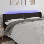 vidaXL Tête de lit à LED Noir 163x16x78/88 cm Tissu