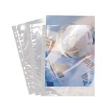 10 Etuis de 100 pochettes perforées polypropylène lisse haute résistance 9/100e A4 Cristal EXACOMPTA
