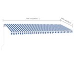 vidaXL Auvent manuel rétractable sur pied 500x300 cm Bleu/Blanc