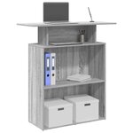 vidaXL Bureau de réception sonoma gris 100x40x104 cm bois ingénierie