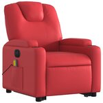 vidaXL Fauteuil inclinable de massage électrique rouge similicuir