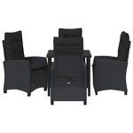 vidaXL Ensemble de jardin 5 pièces avec coussins - Rattan noir