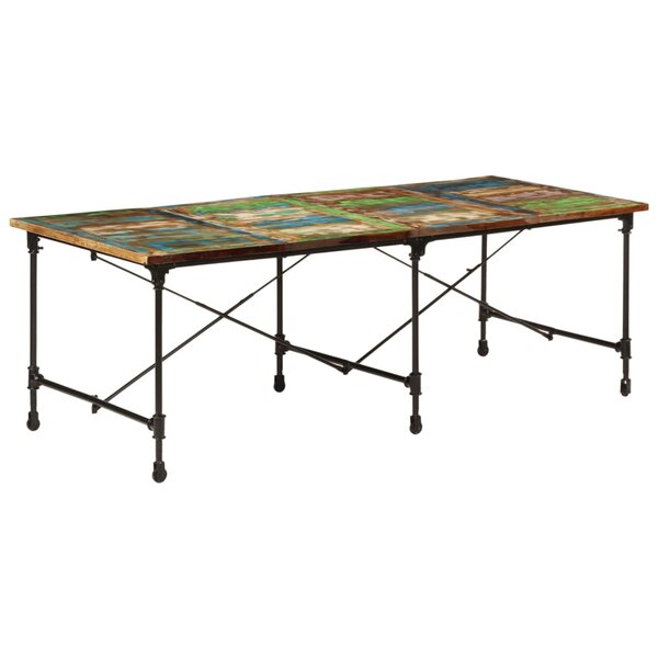 vidaXL Table à manger 220x90x77 cm bois massif de récupération