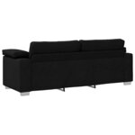 vidaXL Canapé avec coussin Noir 219 x 77 x 82 cm tissu
