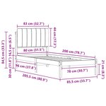 vidaXL Cadre de lit avec tête de lit rembourrée Taupe 80 x 200 cm