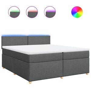 vidaXL Sommier à lattes de lit avec matelas Gris foncé 200x200cm Tissu