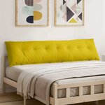 vidaXL Coussin de Dos Jaune 200 x 50 cm Tissu en velours côtelé