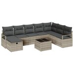 vidaXL Ensemble de Canapés avec coussin 9 Pièces Gris clair polyrotin