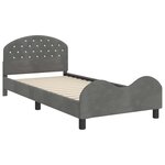 vidaXL Cadre de lit pour enfants avec tête de lit Gris foncé Velours