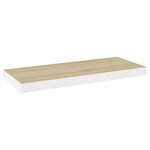 vidaXL Étagères flottantes 2 Pièces chêne et blanc 60x23 5x3 8 cm MDF