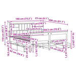 vidaXL Lit bibliothèque sans matelas 180x200 cm bois massif de pin