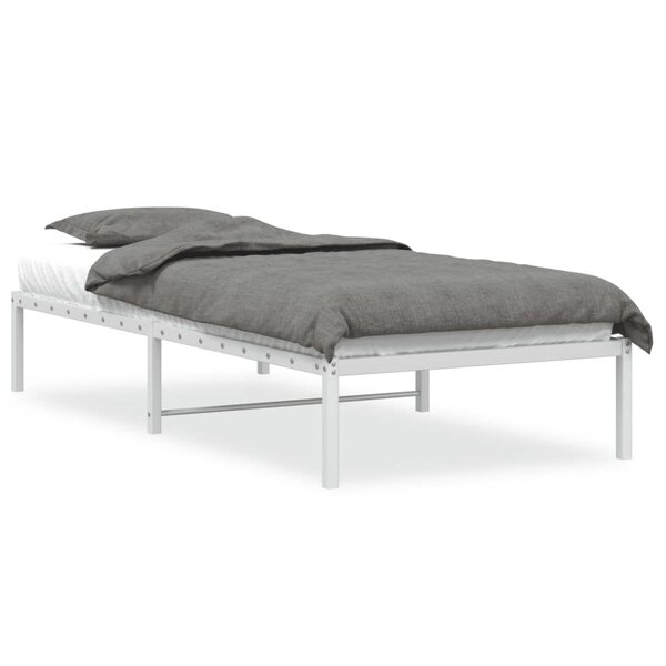 vidaXL Cadre de lit métal sans matelas blanc 90x190 cm
