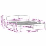 vidaXL Cadre de lit Marron 200 x 200 cm Bois de pin massif