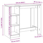 vidaXL Table de bar avec étagère chêne fumé bois d'ingénierie