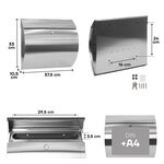 Boîte aux Lettres en Acier Inoxydable  Aura E5405-12  Grande capacité  Anticorrosion