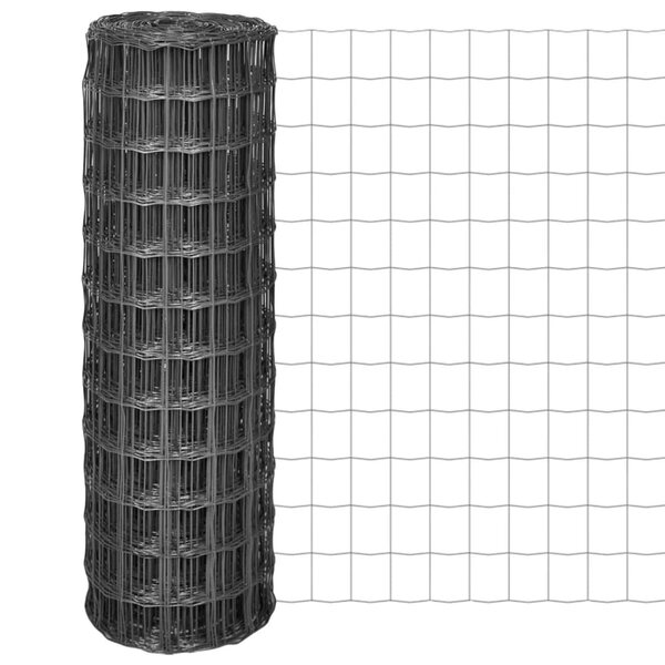 vidaXL Clôture euro Acier 10 x 1 2 m Gris