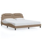 vidaXL Cadre de lit Viana avec LED sans matelas cappuccino 180x200 cm