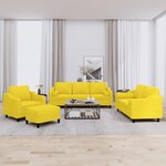 vidaXL Ensemble de canapés 4 Pièces avec coussins jaune clair tissu