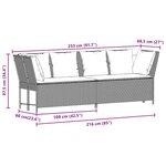 vidaXL Canapé de jardin avec coussins marron résine tressée