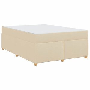 vidaXL Cadre de lit avec matelas Crème 160 x 200 cm tissu