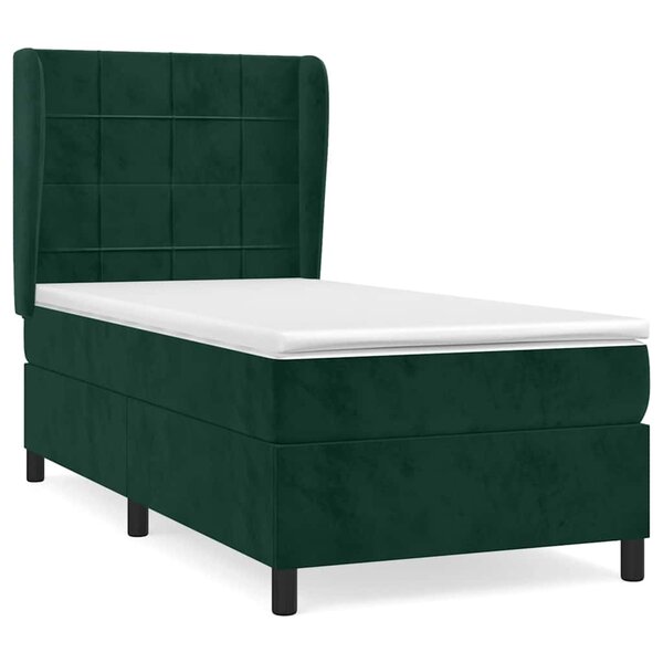 vidaXL Sommier à lattes de lit avec matelas Vert foncé 100x200 cm
