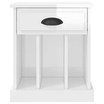 vidaXL Tables de chevet 2 Pièces blanc brillant 43x36x50 cm