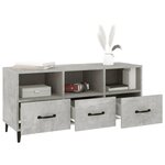 vidaXL Meuble TV Gris béton 102x35x50 cm Bois d'ingénierie