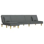 vidaXL Canapé-lit en forme de L gris foncé 255x140x70 cm tissu