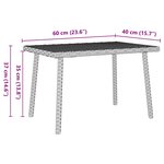 VidaXL Table basse de jardin rectangulaire gris clair résine tressée