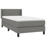 vidaXL Sommier à lattes de lit et matelas Gris foncé 90x190 cm Tissu