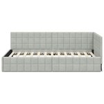 vidaXL Cadre de lit d'angle Gris clair 90 x 190 cm Velours