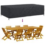 vidaXL Housse pour mobilier d'extérieur Noir 315 x 180 x 74 cm 210D