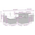 vidaXL Salon de jardin avec coussins 7 Pièces gris résine tressée acacia