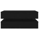 vidaXL Table basse avec lumières LED chêne noir 90x50x40 cm