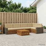 vidaXL Ensemble de canapés d'extérieur 6 Pièces Naturel et Beige