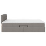 vidaXL Lit avec rangement et matelas avec matelas Taupe 140 x 190 cm