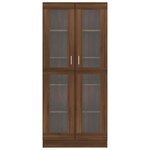 vidaXL Armoire à vitrine Chêne brun 82 5x30 5x185cm Bois ingénierie