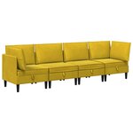 vidaXL Ensemble de meubles pour le salon 4 Pièces Jaune Velours