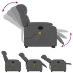 vidaXL Fauteuil de massage inclinable Gris foncé Tissu